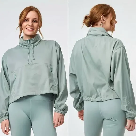 Girlfriend Collective Hummingbird Half-Zip Windbreaker in Chinoiserie Size XL - Picture 1 of 6